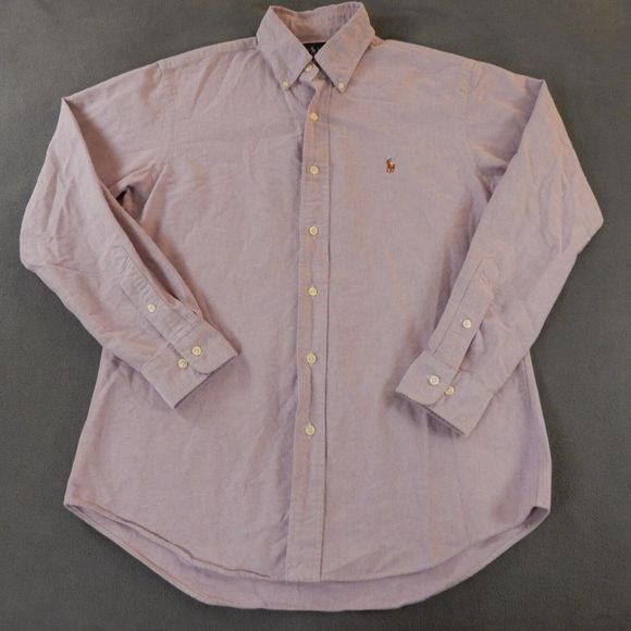 Ralph Lauren Other - Ralph Lauren Men Shirt Purple Sz 15.5 32/33 Cotton Oxford Embroidered Pony Logo